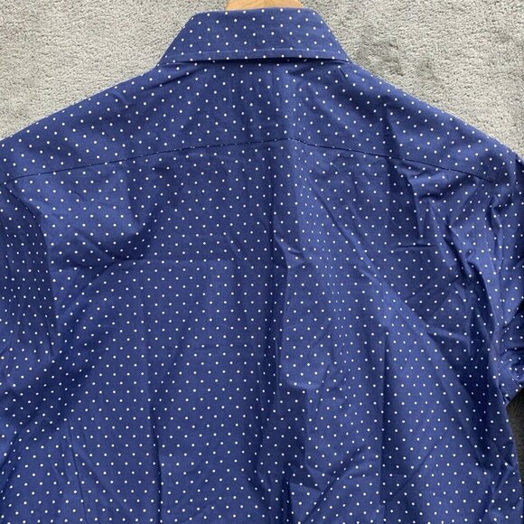 Ralph Lauren Shirt Mens 14.5 Black Label Button Down Blue Polka Dot Office Work - Picture 10 of 10